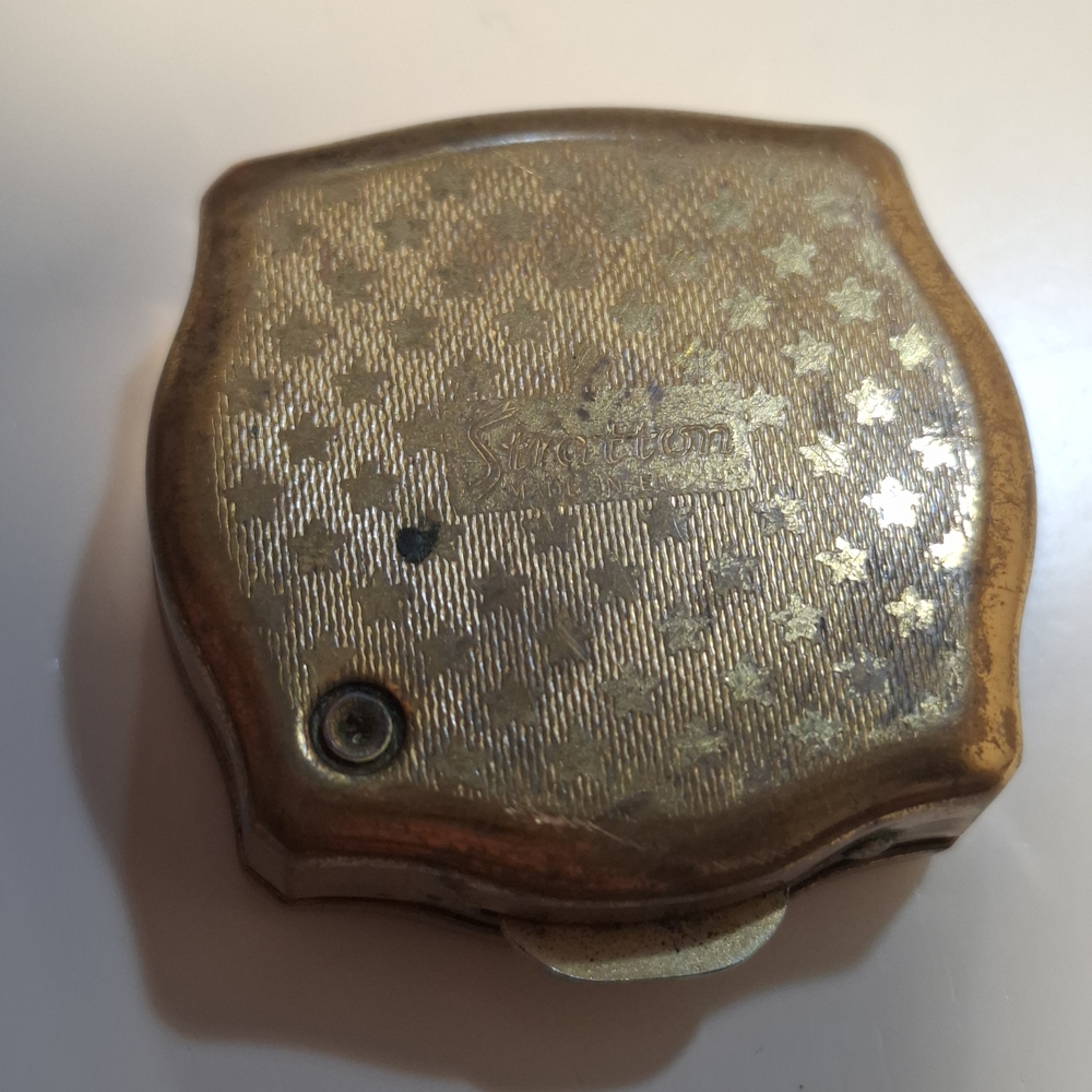 🏵Vintage Stratton England Floral Gold Enamel Peony Trinket Pill Box Ashtray - Picture 10 of 11